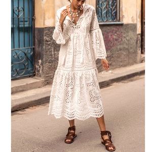 Miss June Paris white lace dress